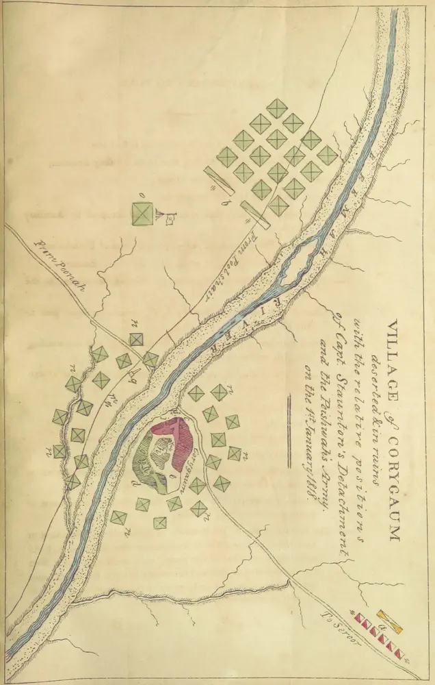 Sketch of the Column at Corygaum, with a plan of the village, some letters private and public, the general orders, and the dispatch from the Honorable Court of Directors, relating to the action on the 1st January 1818. [Compiled by J. Wylie.]