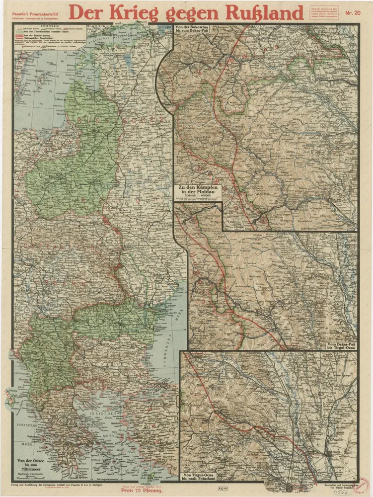 Paasche's Frontenkarte, Nr.20. Der Krieg gegen Russland