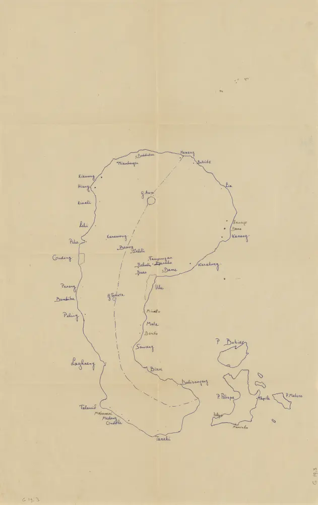 Schetskaart van het eiland Siau / [H.Ch. Chabot?]