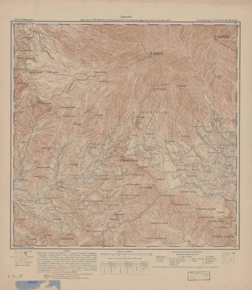 Marapalam : opgenomen in 1889-1894 / door het Topographisch Bureau te Batavia uitgegeven in het 2e semester 1895