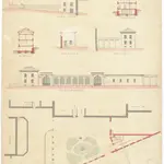 Kantonale Strafanstalt Oetenbach: Um- und Ausbau; Portierhäuschen und Umfassungsmauer; Situationsplan, Ansichten, Grundrisse und Schnitte