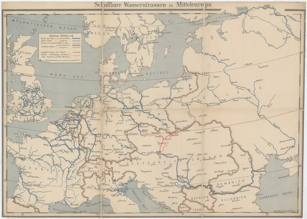 Schiffbare Wasserstrassen in Mitteleuropa