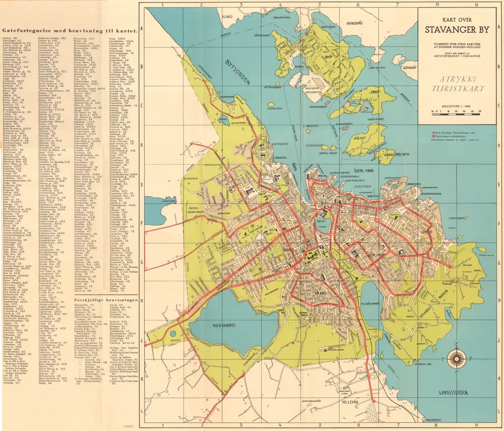 Stavanger amt nr 43: Kart over Stavanger by