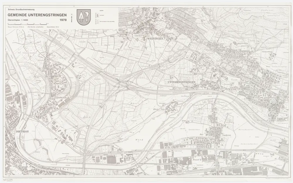 Unterengstringen: Gemeinde; Übersichtsplan (Schweizerische Grundbuchvermessung)
