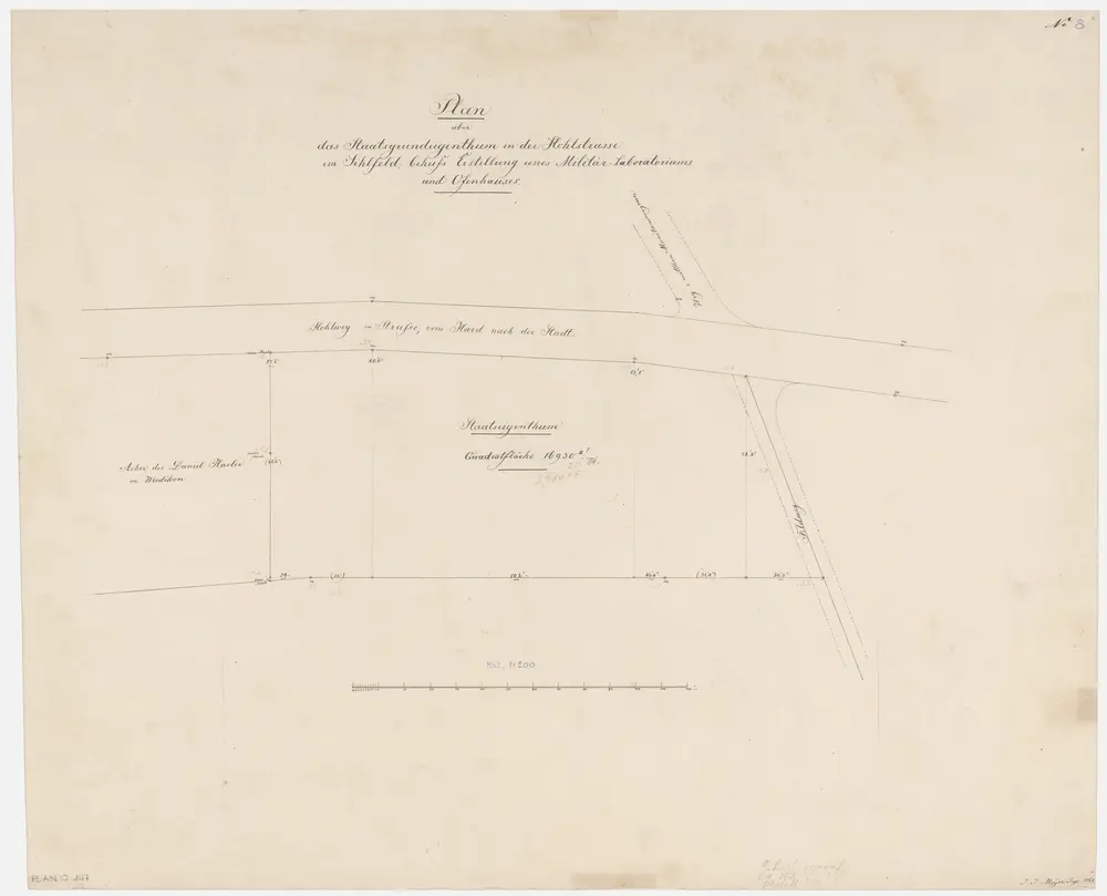 Aussersihl: Staatseigentum in der Hohlstrasse im Sihlfeld für die Erstellung eines Militärlaboratoriums und Ofenhauses; Grundriss (Nr. 8)