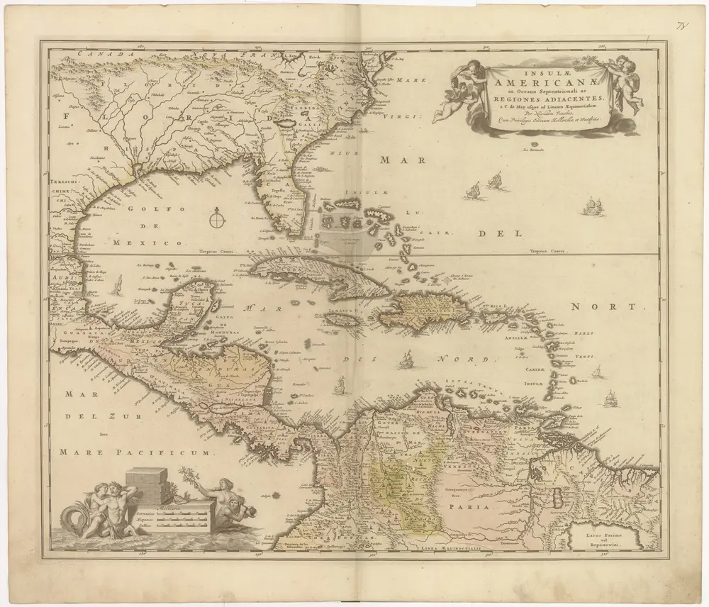 INSULAE AMERICANAE in Oceano Septentrionalis ac REGIONES ADIACENTES