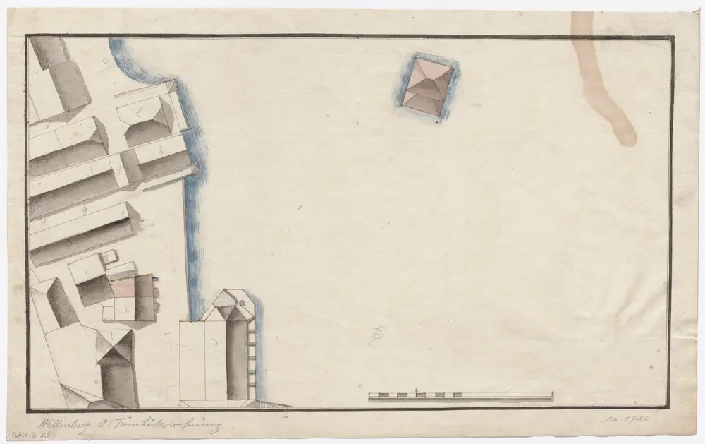 Wellenbergturm und Liegenschaft zum Turmhaus, Limmatquai; Situationsplan