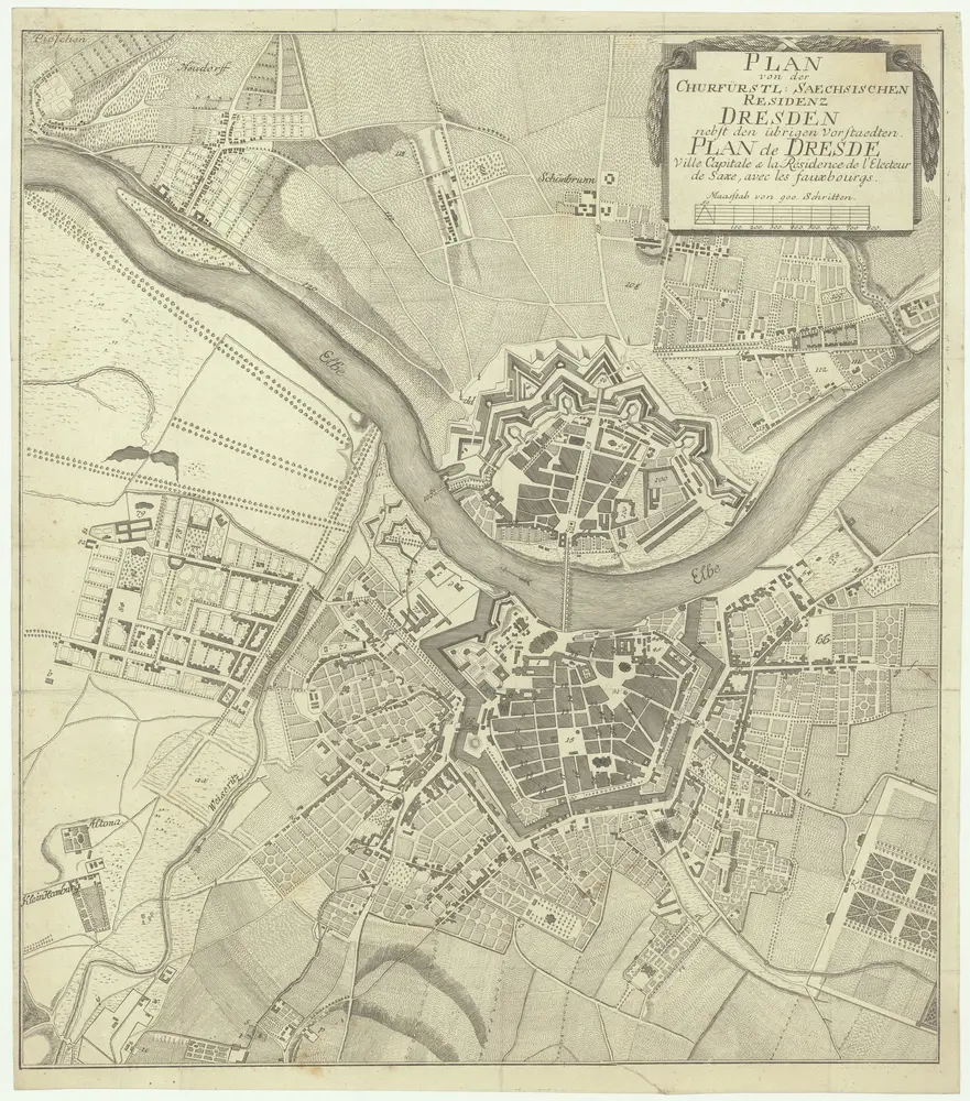 Plan von der churfürstl. saechsischen Residenz Dresden