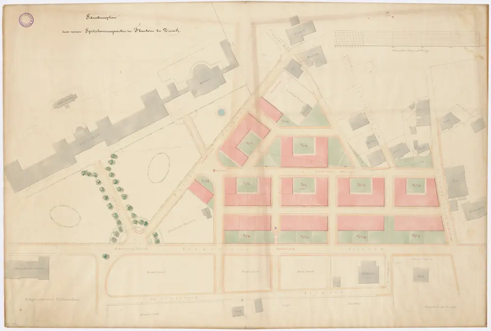 Fluntern: Kantonsspital-Areal, Spitalwiesen-Quartier; Grundriss