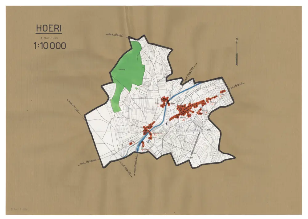 Höri: Definition der Siedlungen für die eidgenössische Volkszählung am 01.12.1950; Siedlungskarte