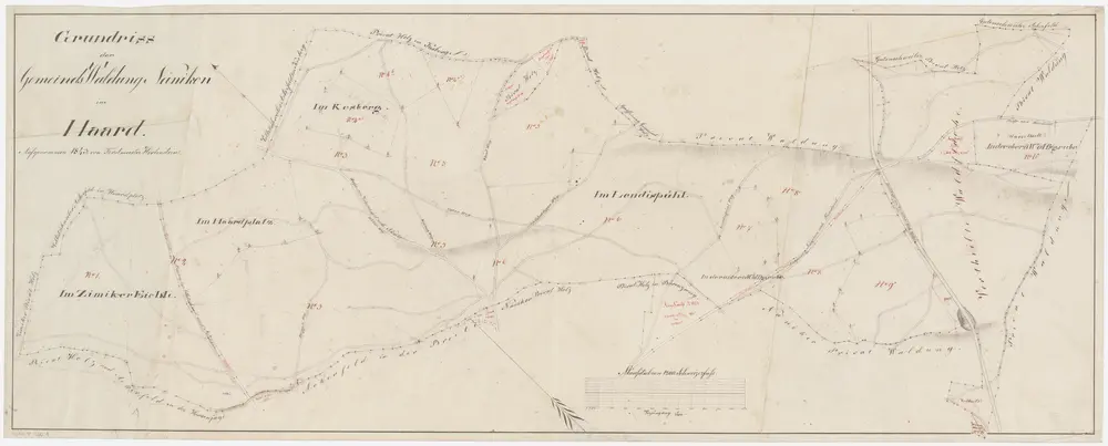 Uster: Gemeindewaldung Nänikon: Hard (Haard) mit Ländisbüel (Lendispüehl), Unteri und Oberi Wolfsgrueb (Wolfsgrube), Zimikereichli, Chäsberg (Kesberg); Grundriss