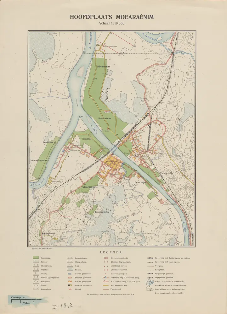 Hoofdplaats Moearaenim / Topogr[afische] Inr[ichting]