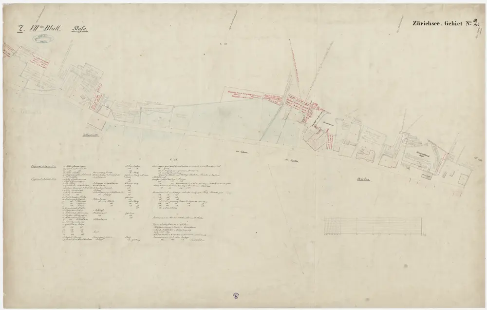 Hombrechtikon bis Zürich: Rechtes Ufer des Zürichsees; Grundrisse: Blatt 7: Stäfa (Oetikon)