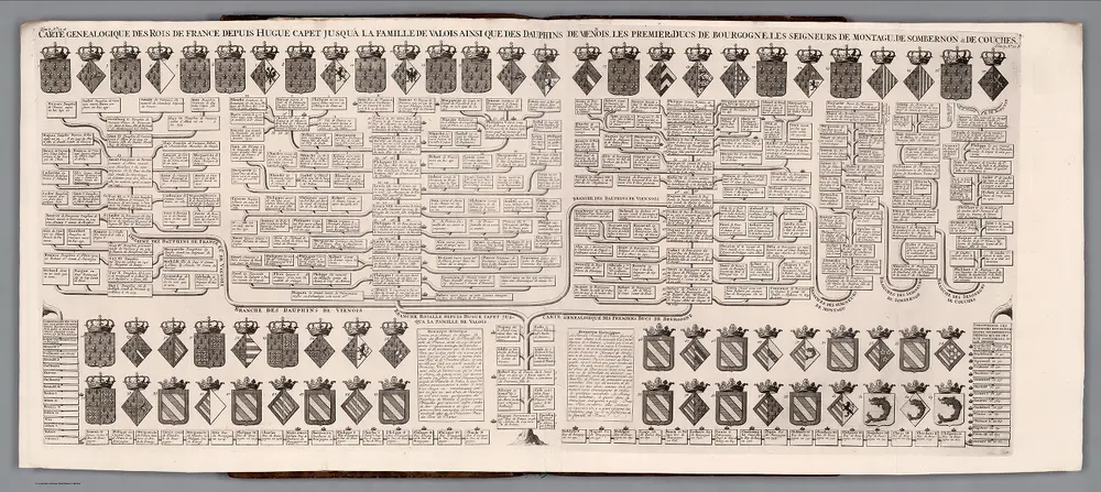 Tome 7. No. 12a-12b. Carte Genealogique des Rois de France