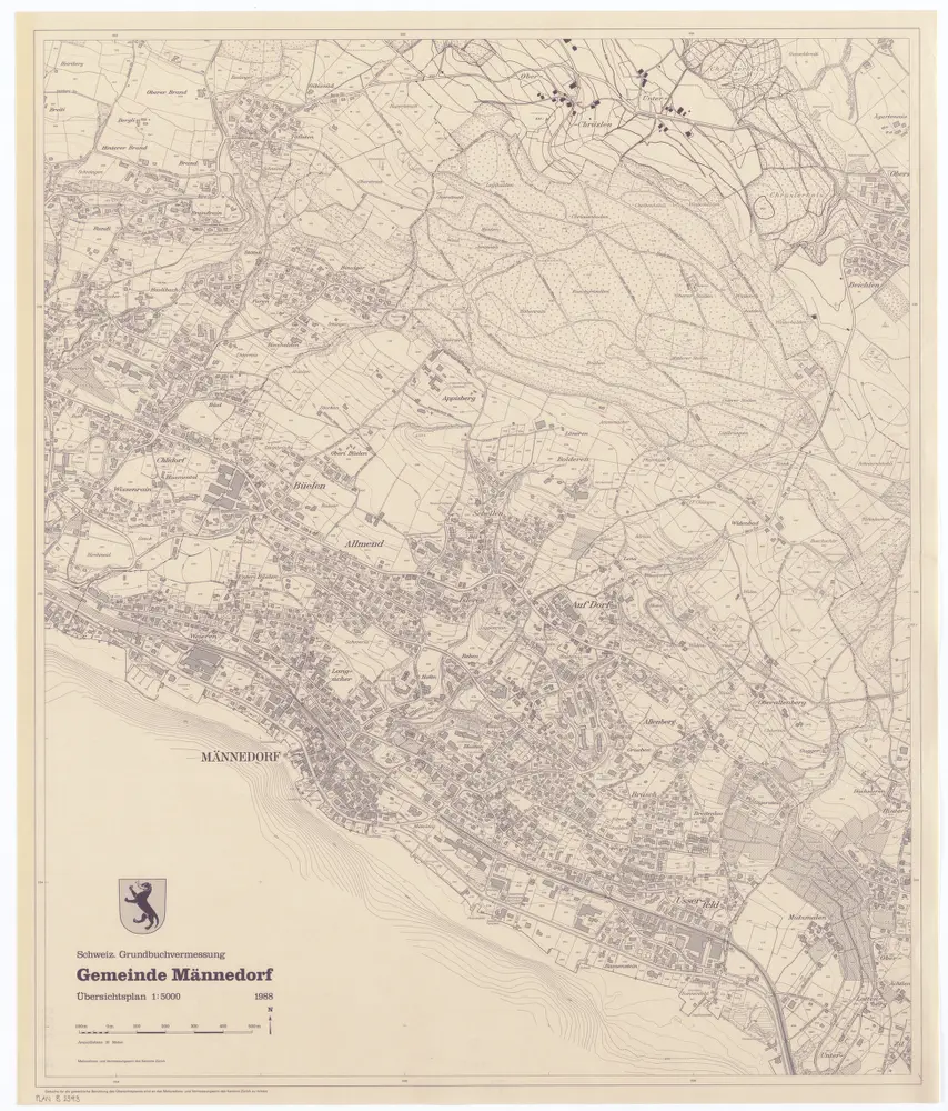 Männedorf: Gemeinde; Übersichtsplan (Schweizerische Grundbuchvermessung)