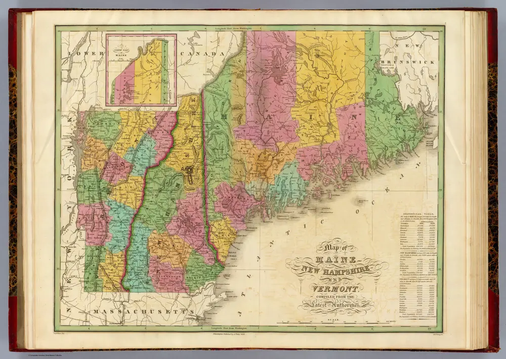 Map of Maine New Hampshire And Vermont.