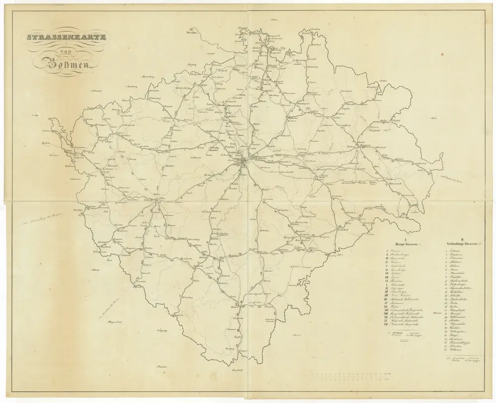 Strassenkarte von Böhmen