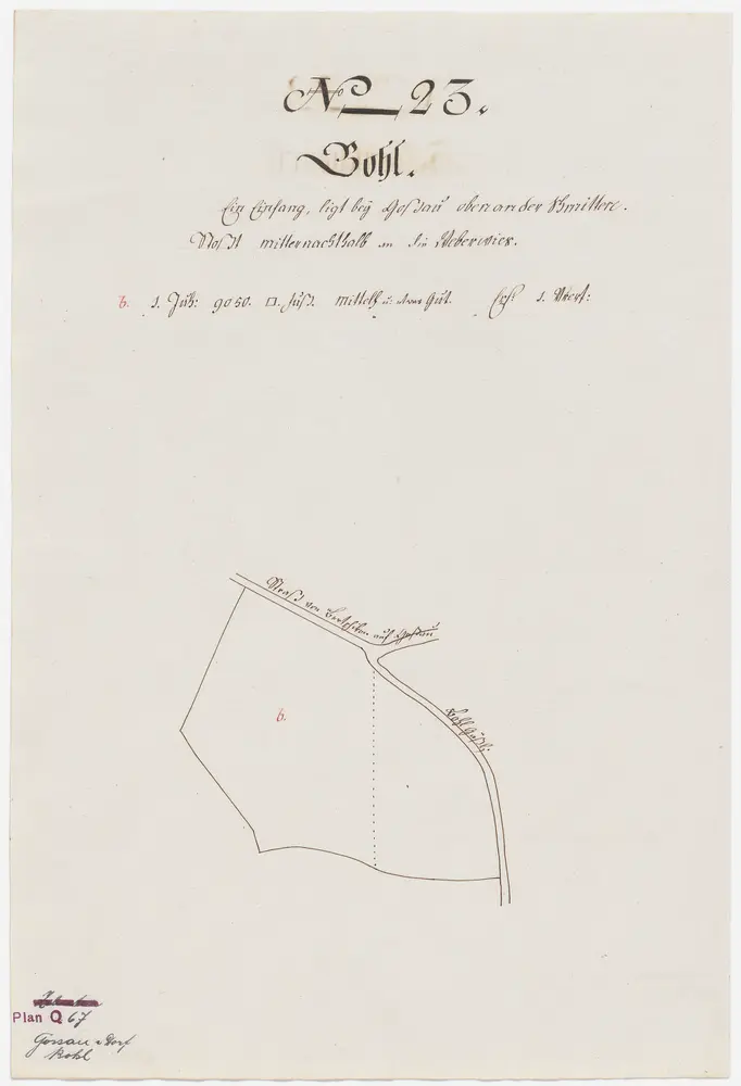 Nr. 23: Zehntengut Bohl, an der Strasse von Bertschikon nach Gossau gelegen; Grundriss