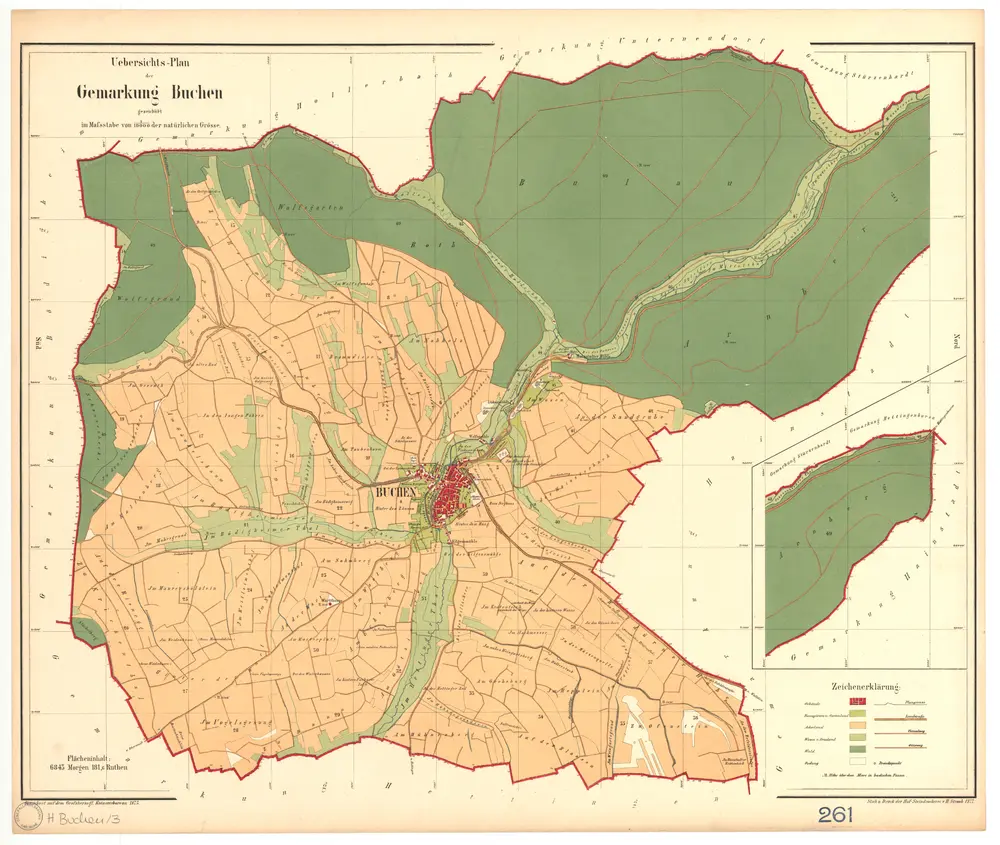 Buchen, (Odenwald), Stadt, MOS. GLAK H-1 Gemarkungspläne