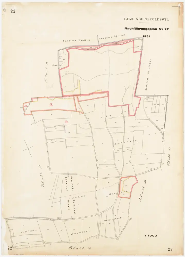 Geroldswil: Gemeindewaldung: Bergloch, Archrüti; Grundrisse