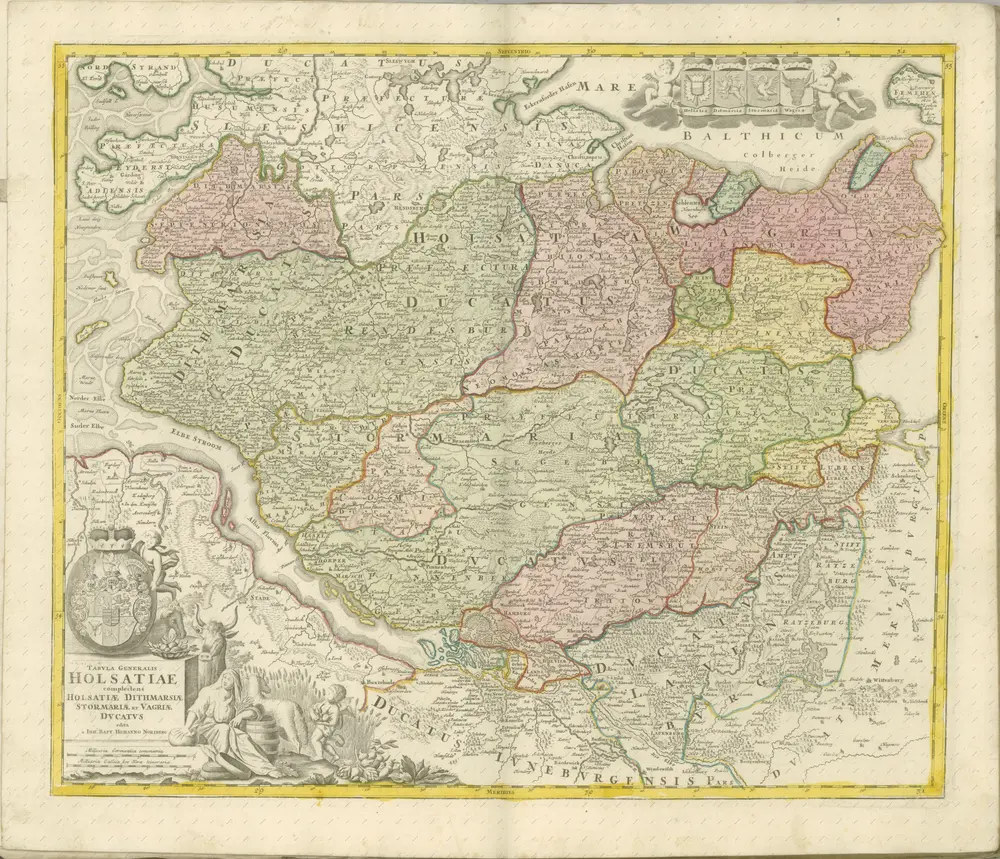 mapa z atlasu "Atlas compendiarius quinquaginta tabularum geographicarum Homannianarum :"