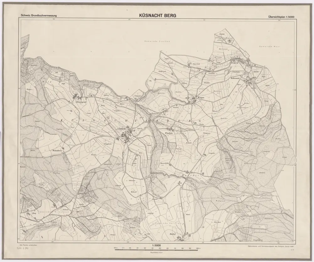 Küsnacht: Berg; Übersichtsplan (Schweizerische Grundbuchvermessung)