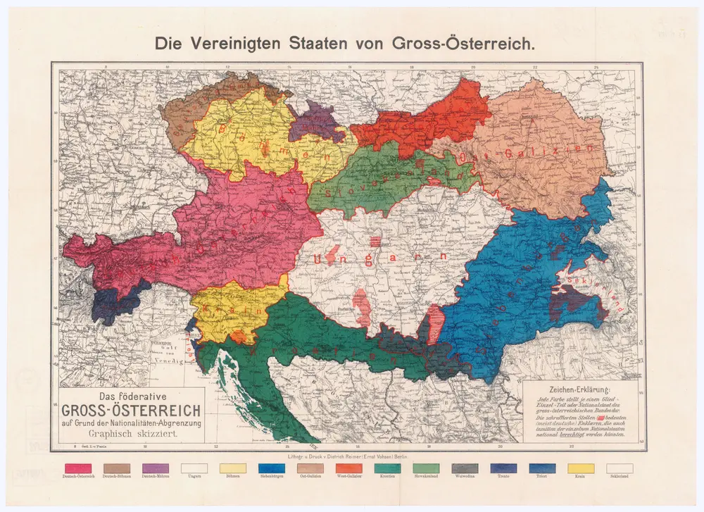 Das föderative Gross-Österreich auf Grund der Nationalitän-Abgrenzung