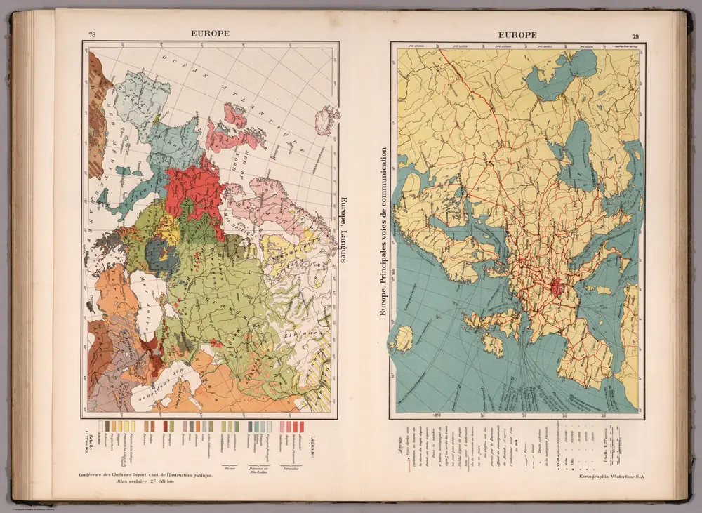 Europe. Langues. Europe. Principales voies de Communication