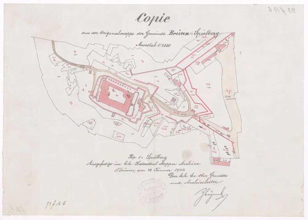 Copie aus der Originalmappe der Gemeinde Brün-Spielberg