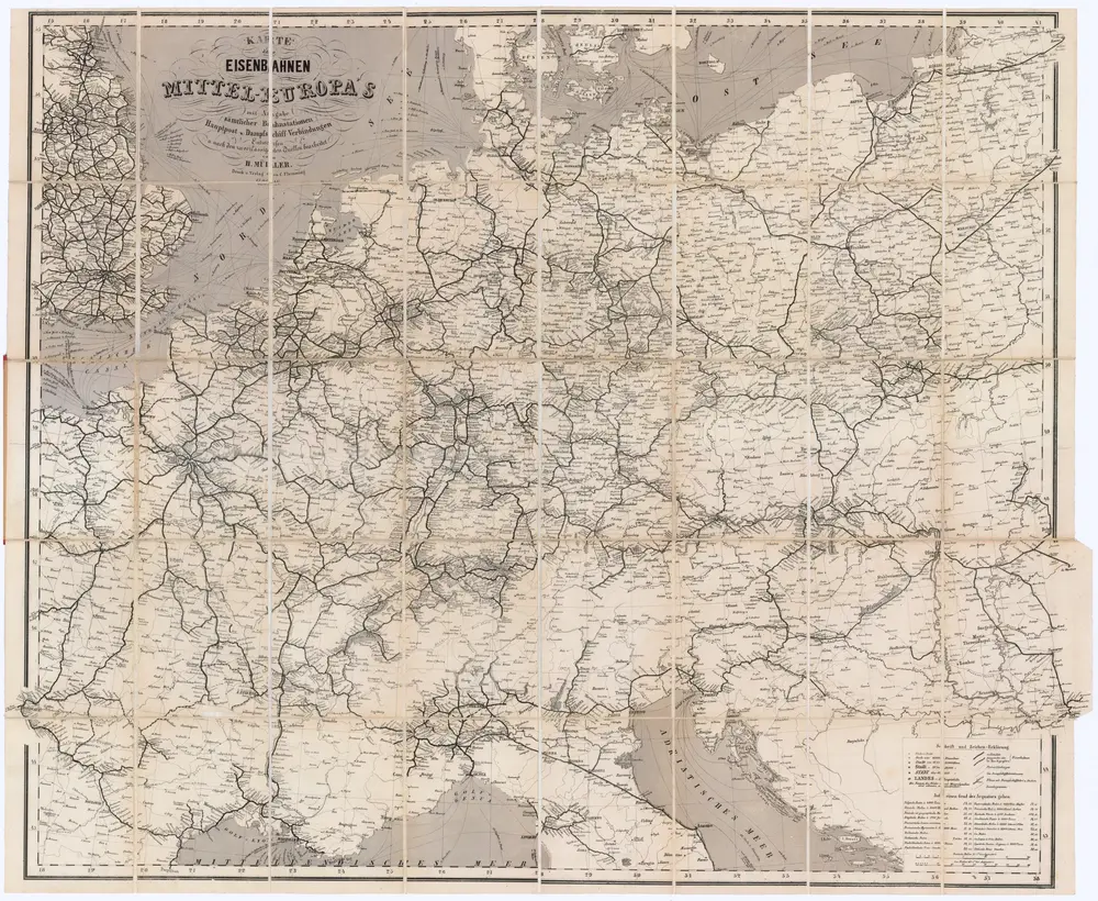 Karte der Eisenbahnen Mittel-Europa's