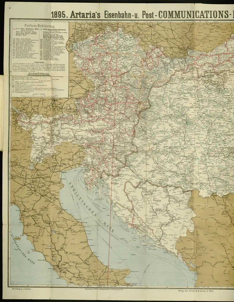 Artaria's Eisenbahn- u. Post-Communications-Karte von Oesterreich-Ungarn 1895