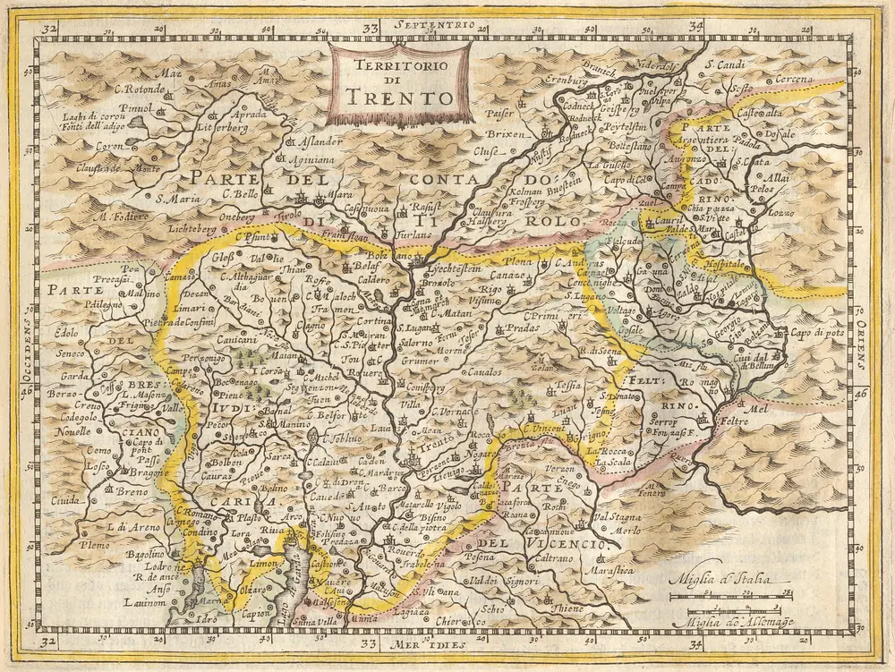 Territorio Di Trento [Karte], in: Atlas Minor [2. Teil], S. 338.