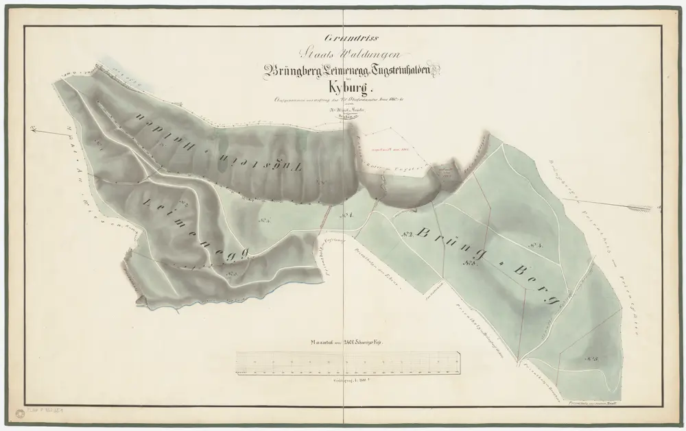 Kyburg, Töss, Illnau-Effretikon (damals Illnau), Schlatt: Staatswaldung: Grundriss