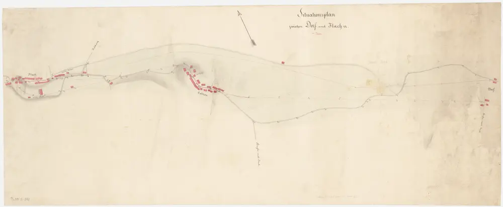 Dorf, Volken, Flaach: Projektierte Strassen von ausgangs von Dorf über Volken nach Flaach; Situationsplan