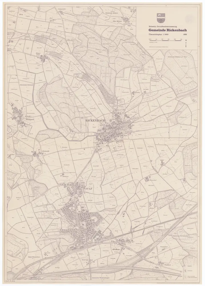 Rickenbach: Gemeinde; Übersichtsplan (Schweizerische Grundbuchvermessung)