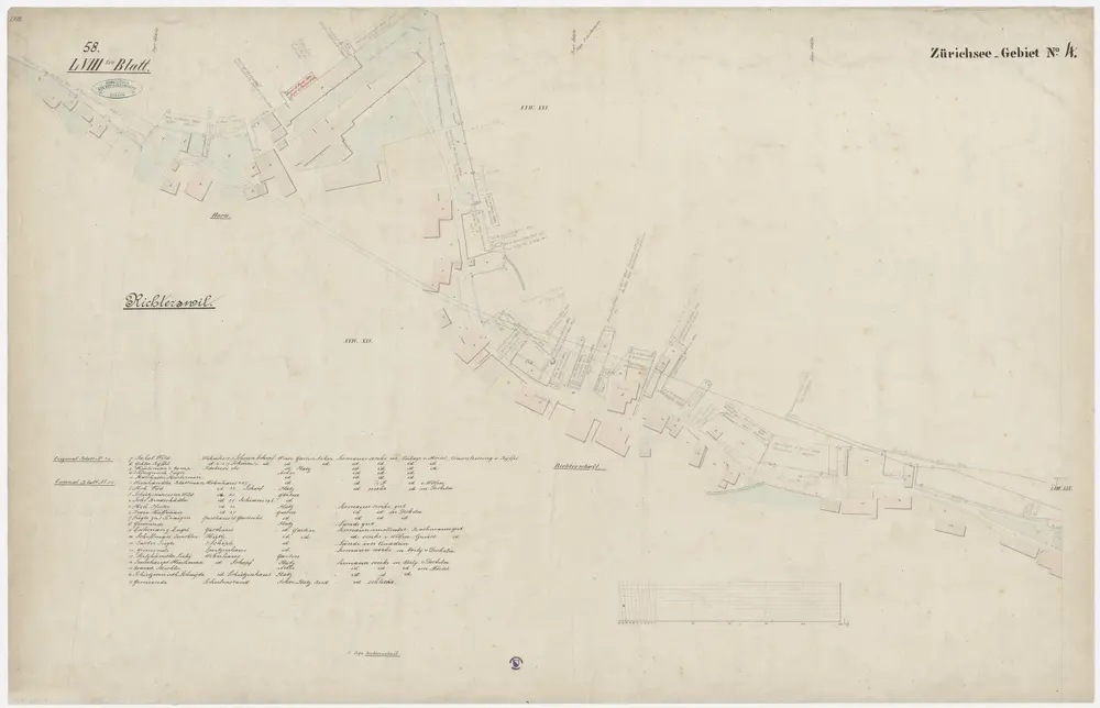 Hombrechtikon bis Zürich: Rechtes Ufer des Zürichsees; Grundrisse: Blatt 58: Richterswil