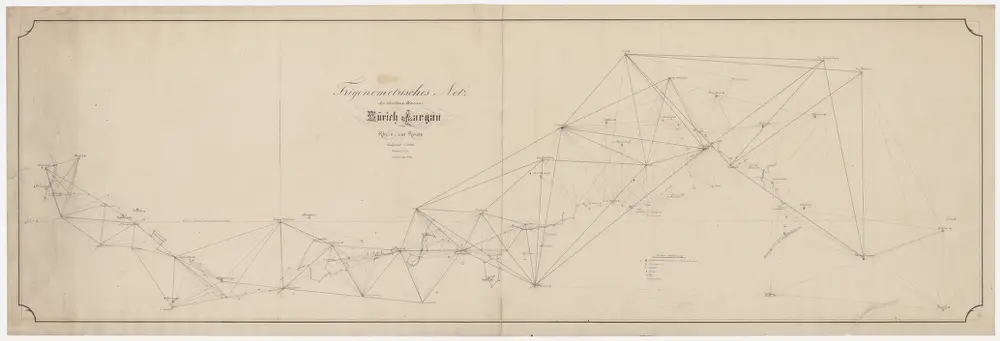 Trigonometrisches Netz der Grenze zwischen den Kantonen Zürich und Aargau vom Rhein bis zur Reuss; Übersichtsplan