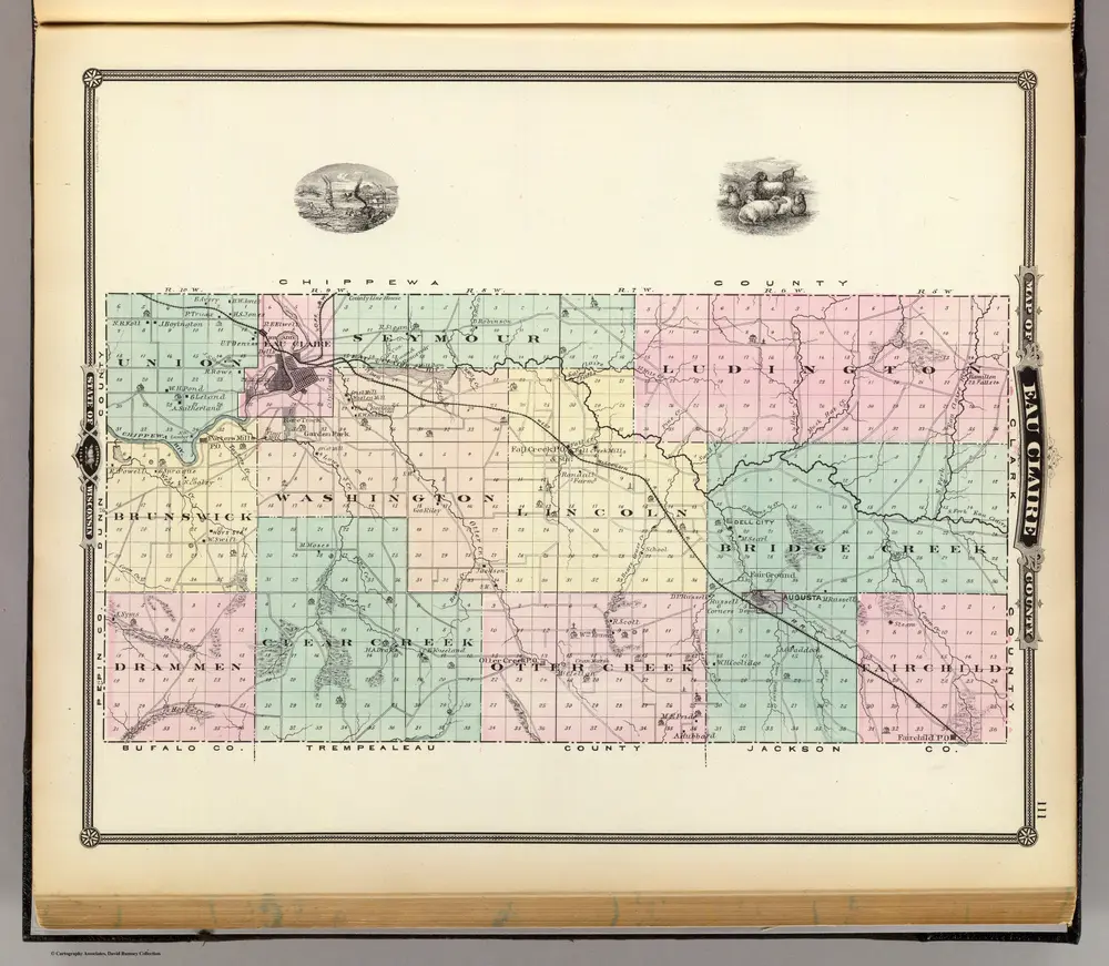 Map of Eau Claire County, State of Wisconsin.