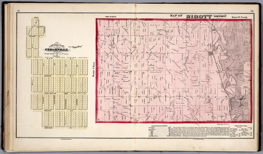 Ridott Township, Stephenson County, Illinois.  Cedarville.