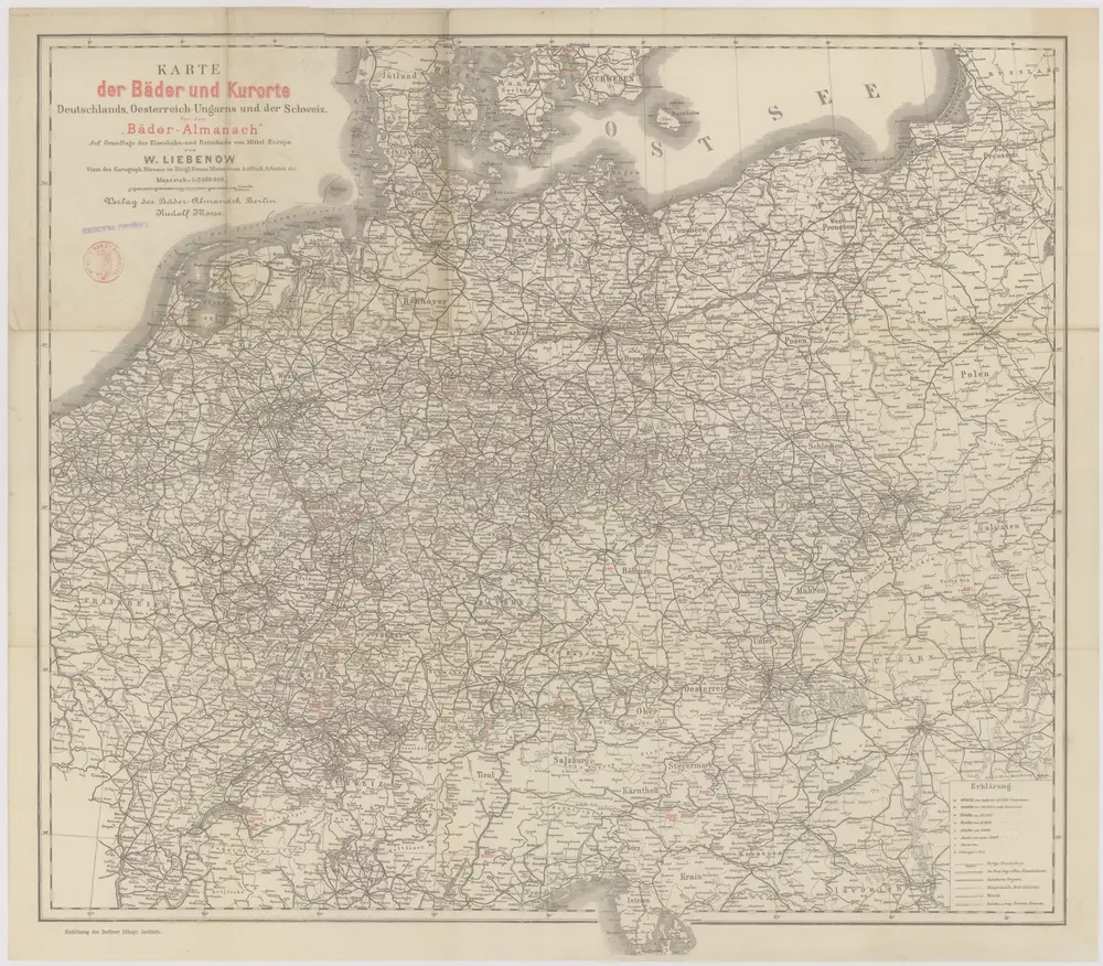 Karte der Bäder und Kurorte Deutschlands, Oesterreich-Ungarns und der Schweiz