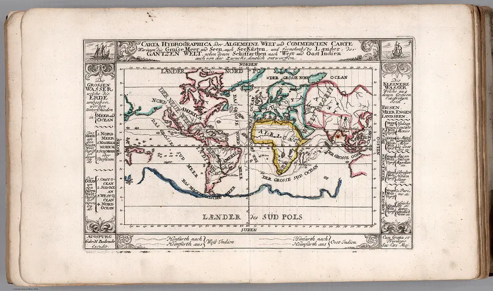 Carta Hydrographica oder Algemeine Welt- und Commercien-Carte