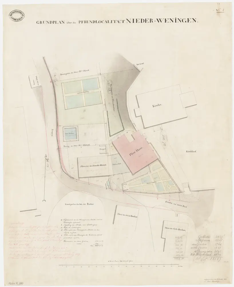 Niederweningen: Pfrundlokalität mit Kirche und Pfarrhaus; Grundriss (Nr. 2)
