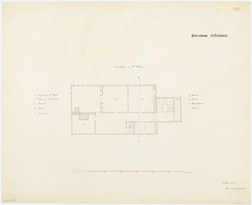 Neftenbach: Pfarrhaus, 3. Stock; Grundriss (Nr.5)