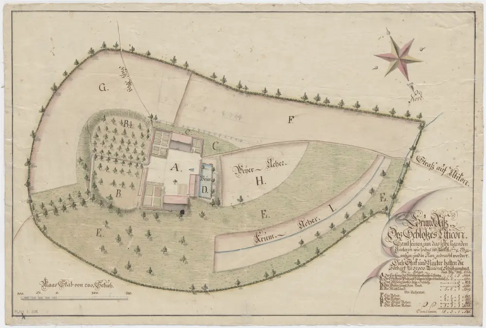 Uitikon: Schloss mit dazugehörenden Gütern; Grundriss