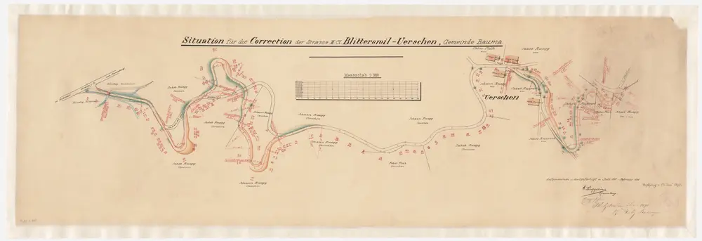 Bauma: Strassenkorrektion von der Strasse von Blitterswil nach Sternenberg bis Uerschen; Situationsplan