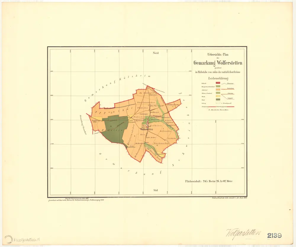 Wolferstetten, Stadt Külsheim, TBB. GLAK H-1 Gemarkungspläne