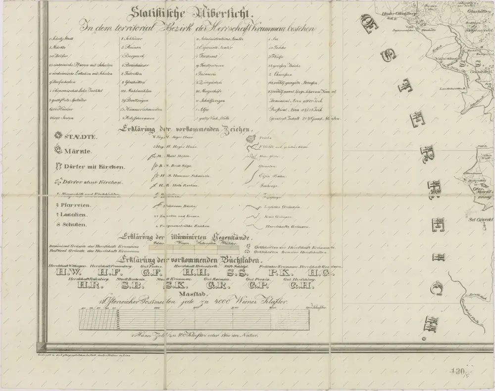 Topographische Karte … Herrschaft Krummau …