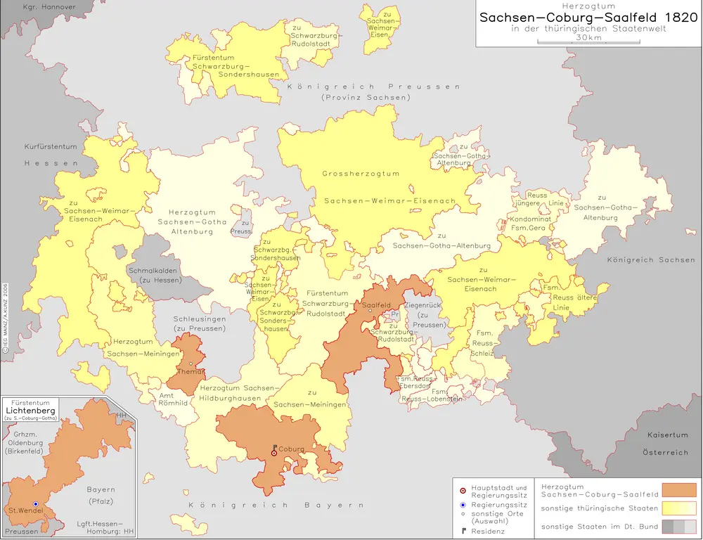 Herzogtum Sachsen-Coburg-Saalfeld 1820 in der thüringischen Staatenwelt