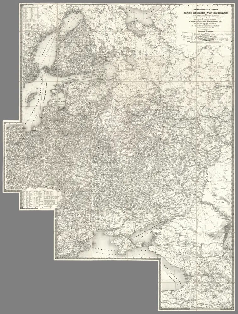 Composite: Sheets 1 - 16 Kriegsstrassen Karte eines Theiles von Russland