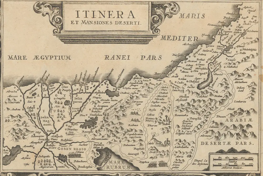 Itinera Et Mansiones Deserti. [Karte], in: [Accuratissima orbis antiqui delineatio, sive, Geographia vetus, sacra & profana], S. 24.